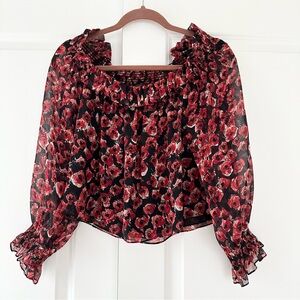 Diane Von Furstenberg Off Shoulder Floral Top